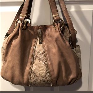 Tan/Snakeskin Large MK bag